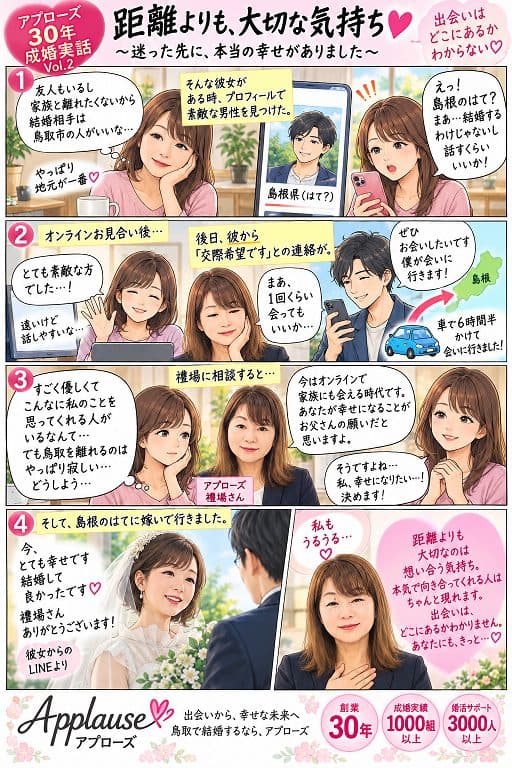 💕アプローズ30年・成婚実話 Vol.3距離よりも、大切な気持ち❤️