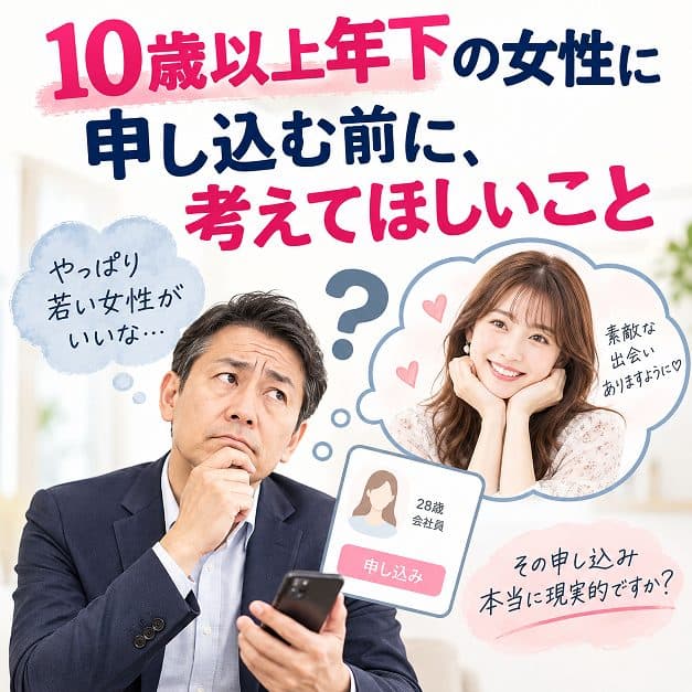 10歳以上年下の女性に申し込む前に、考えてほしいこと