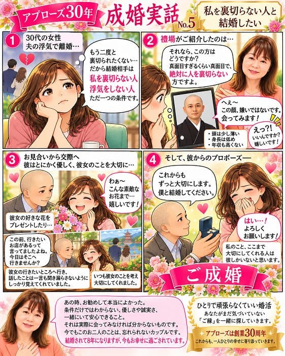 アプローズ30年・成婚実話