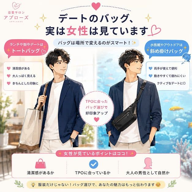 👜デートのバッグ、実は女性は見ています👀