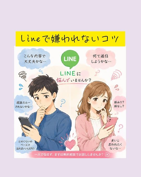 婚活では「何を送るか」より「どう送るか」が大切ですせっかく良いご縁があっても、LINEで「ちょっと疲れるな」と思われてしまったら、とてももったいないですよね。